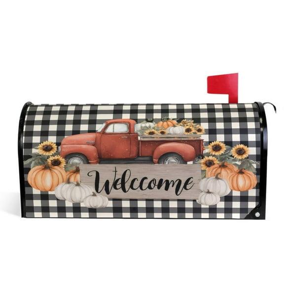 Ryvnso Mailbox Cover Harvest Autumn Pumpkin Thanksgiving Magnetic Mailbox Wrap Standard Size 21x18 Inch