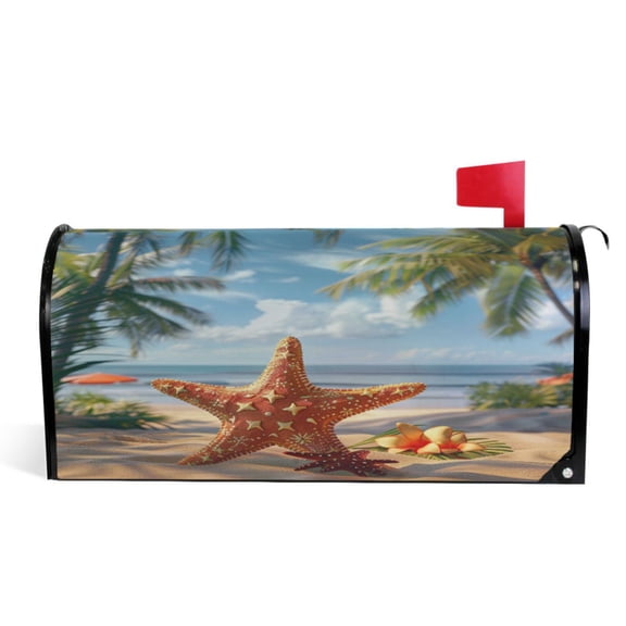 Ryvnso Mailbox Cover Hawaiian Star Fish Tropical Magnetic Mailbox Wrap Standard Size 21x18 Inch