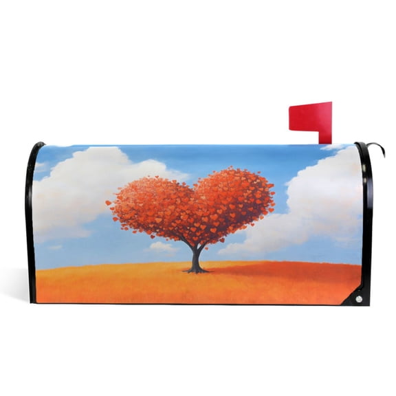 Ryvnso Mailbox Cover Heart Shaped Tree Magnetic Mailbox Wrap Standard Size 21x18 Inch
