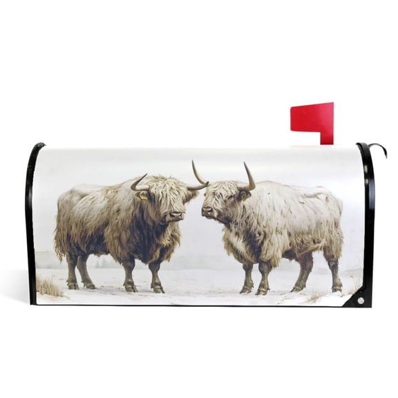 Ryvnso Mailbox Cover Highland Cattle Magnetic Mailbox Wrap Standard Size 21x18 Inch