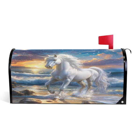 Ryvnso Mailbox Cover Horse on Beach Magnetic Mailbox Wrap Standard Size 21x18 Inch
