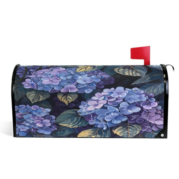 Ryvnso Mailbox Cover Hydrangeas Flowers Leaves Magnetic Mailbox Wrap Standard Size 21x18 Inch