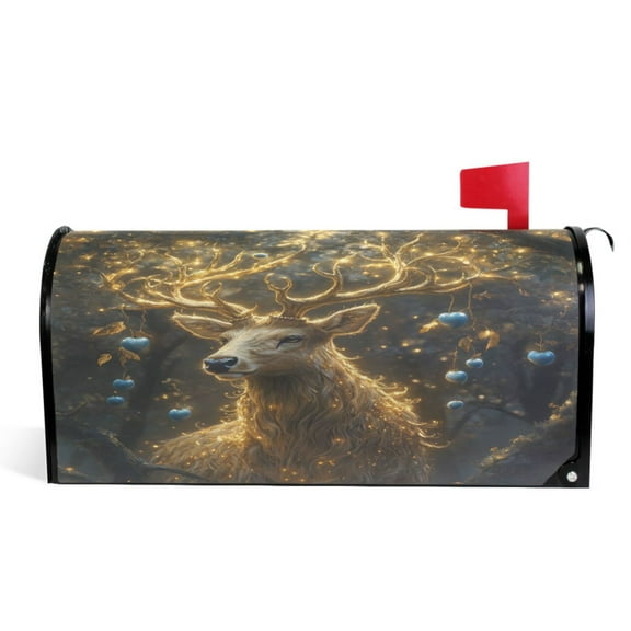 Ryvnso Mailbox Cover Magic Deer Magnetic Mailbox Wrap Standard Size 21x18 Inch