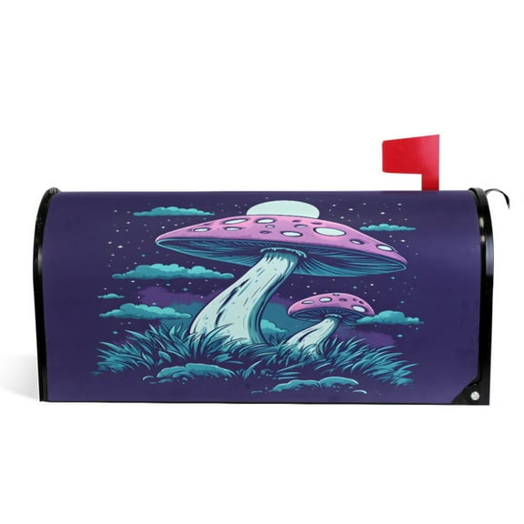 Ryvnso Mailbox Cover Magic Mushroom Magnetic Mailbox Wrap Standard Size 21x18 Inch