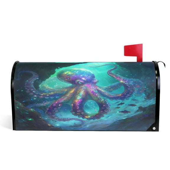 Ryvnso Mailbox Cover Magic Octopus Sea Magnetic Mailbox Wrap Standard Size 21x18 Inch