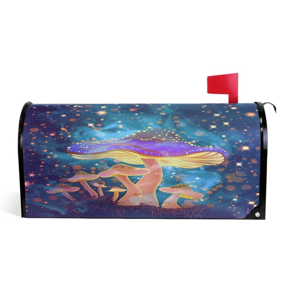 Ryvnso Mailbox Cover Magic Stars Mushroom Magnetic Mailbox Wrap Standard Size 21x18 Inch