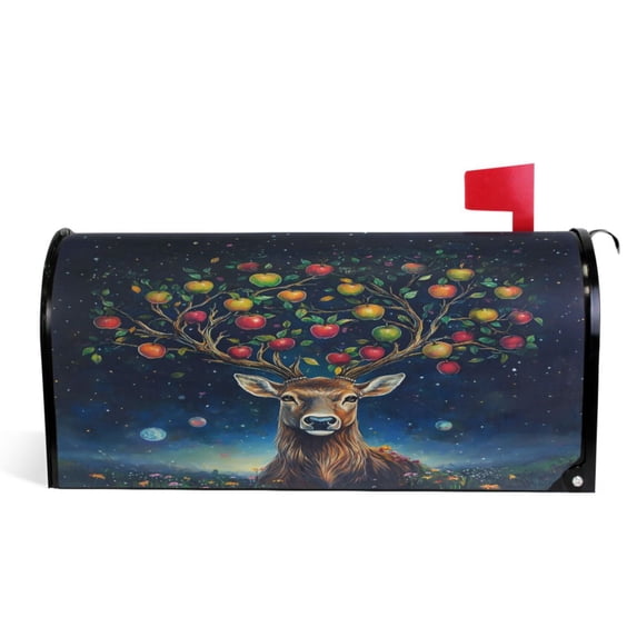 Ryvnso Mailbox Cover Magnetic Apples Deer Tree Mailbox Wrap Large Size 25.5x21 Inch