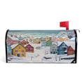 thumbnail image 1 of Ryvnso Mailbox Cover Magnetic Buildings in Winter Mailbox Wrap Large Size 25.5x21 Inch, 1 of 8