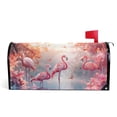 thumbnail image 1 of Ryvnso Mailbox Cover Magnetic Cartoon Flamingos Tropical Trees Mailbox Wrap Large Size 25.5x21 Inch, 1 of 8