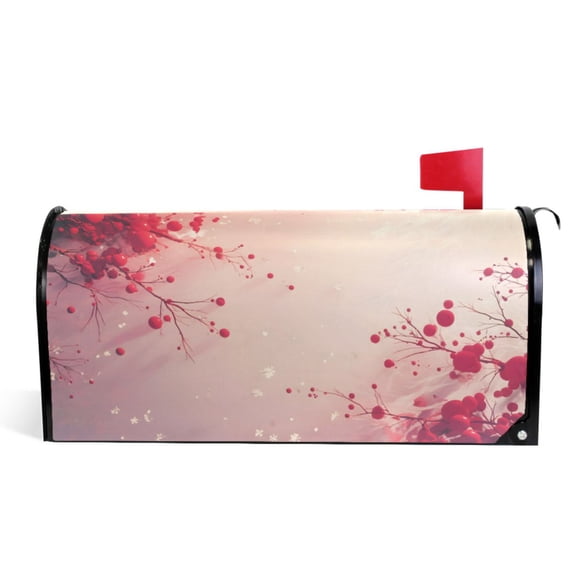 Ryvnso Mailbox Cover Magnetic Cherry on Branch Mailbox Wrap Large Size 25.5x21 Inch