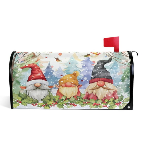 Ryvnso Mailbox Cover Magnetic Cute Gnomes Berry Mailbox Wrap Large Size 25.5x21 Inch