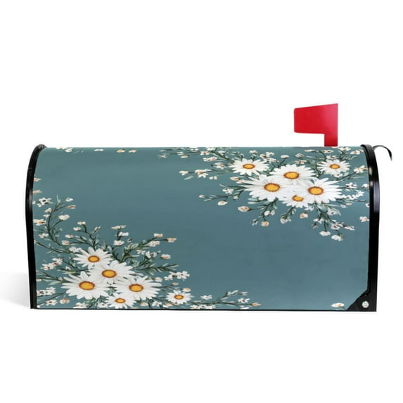 Ryvnso Mailbox Cover Magnetic Daisy Floral Art Pattern Mailbox Wrap Large Size 25.5x21 Inch