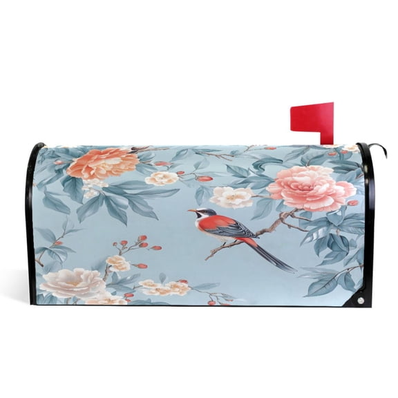 Ryvnso Mailbox Cover Magnetic Floral Bird Mailbox Wrap Large Size 25.5x21 Inch