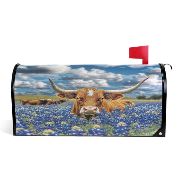 Ryvnso Mailbox Cover Magnetic Highland Cow View Mailbox Wrap Large Size 25.5x21 Inch