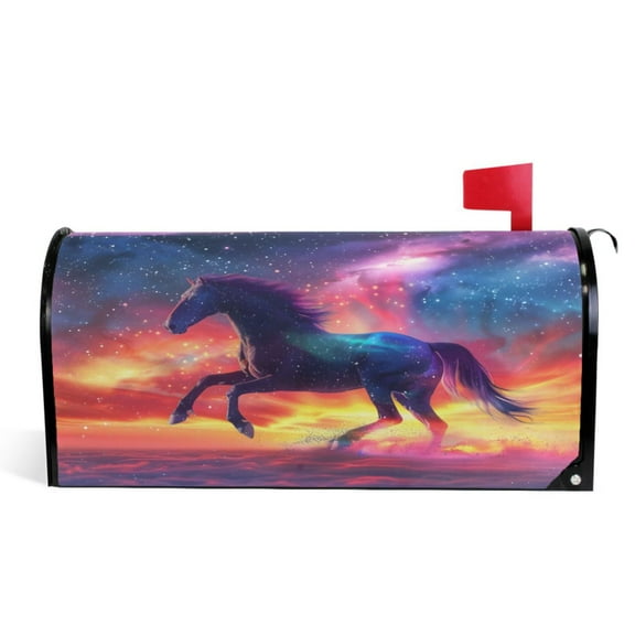 Ryvnso Mailbox Cover Magnetic Horse Roars in Sky Mailbox Wrap Large Size 25.5x21 Inch