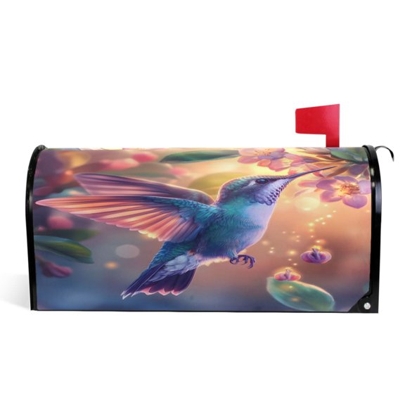 Ryvnso Mailbox Cover Magnetic Hummingbirds Mailbox Wrap Large Size 25.5x21 Inch
