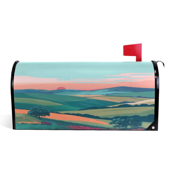 Ryvnso Mailbox Cover Magnetic Mountain Art Landscape Mailbox Wrap Large Size 25.5x21 Inch