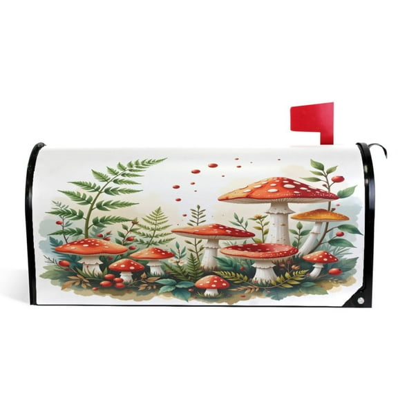 Ryvnso Mailbox Cover Magnetic Mushrooms Mailbox Wrap Large Size 25.5x21 Inch