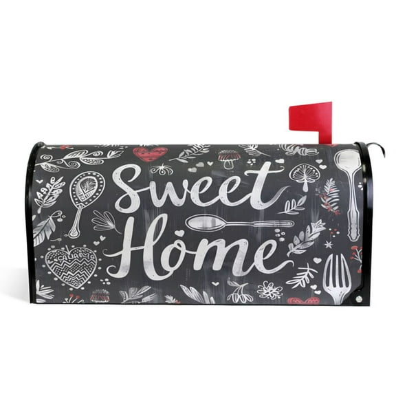 Ryvnso Mailbox Cover Magnetic Retro Sweet Home Mailbox Wrap Large Size 25.5x21 Inch