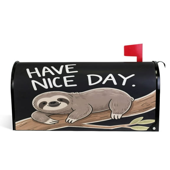 Ryvnso Mailbox Cover Magnetic Sloth Cute Mailbox Wrap Large Size 25.5x21 Inch