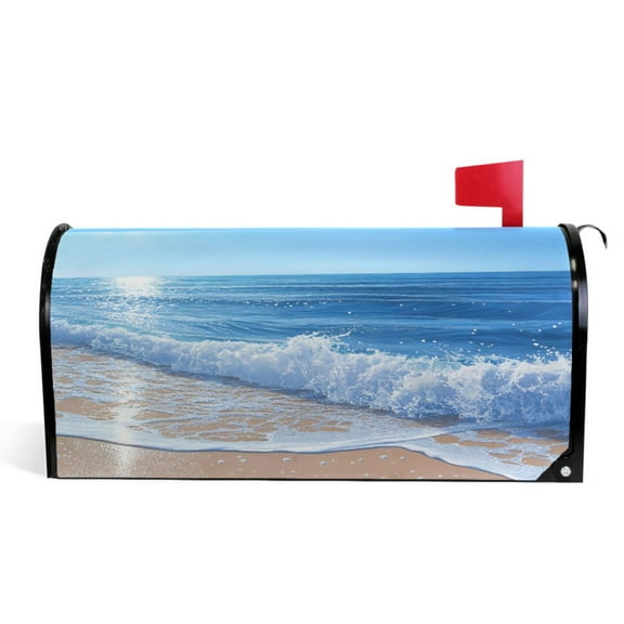 Ryvnso Mailbox Cover Magnetic Summer Ocean Mailbox Wrap Large Size 25.5x21 Inch