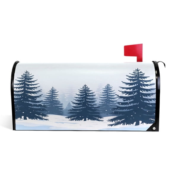 Ryvnso Mailbox Cover Magnetic Trees Forest Landscape Mailbox Wrap Large Size 25.5x21 Inch