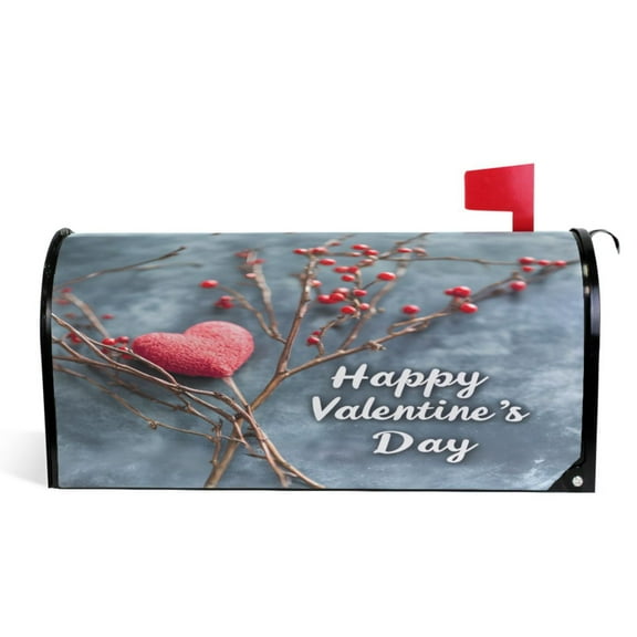 Ryvnso Mailbox Cover Magnetic Valentines Day Heart Print Mailbox Wrap Large Size 25.5x21 Inch