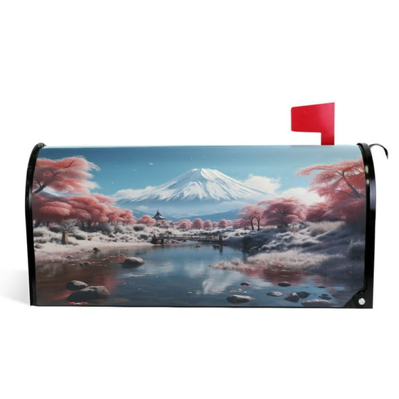 Ryvnso Mailbox Cover Mountain Landscape Magnetic Mailbox Wrap Standard Size 21x18 Inch