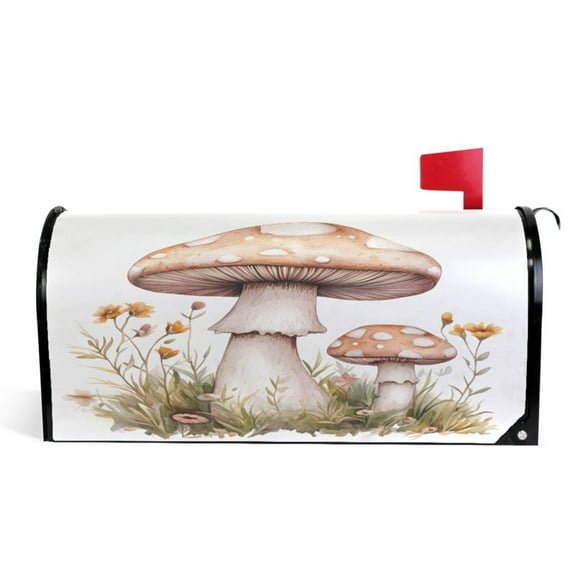 Ryvnso Mailbox Cover Mushrooms Magnetic Mailbox Wrap Standard Size 21x18 Inch