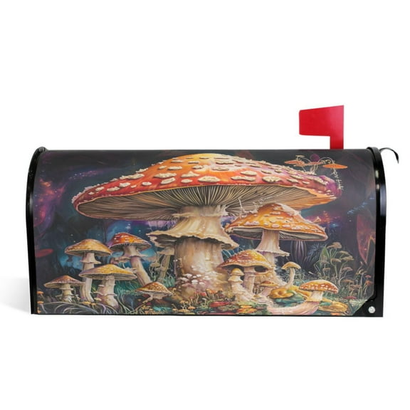 Ryvnso Mailbox Cover Mushrooms Magnetic Mailbox Wrap Standard Size 21x18 Inch
