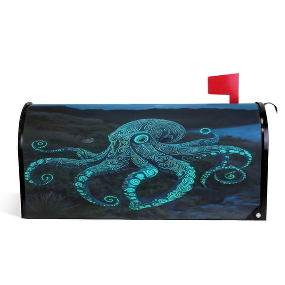 Ryvnso Mailbox Cover Octopus Texture Magnetic Mailbox Wrap Standard Size 21x18 Inch