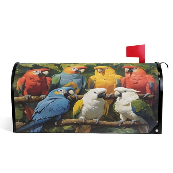 Ryvnso Mailbox Cover Parrots Magnetic Mailbox Wrap Standard Size 21x18 Inch