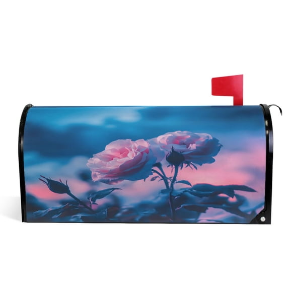 Ryvnso Mailbox Cover Peony Flower Blooming Magnetic Mailbox Wrap Standard Size 21x18 Inch