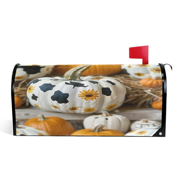 Ryvnso Mailbox Cover Pumpkins Halloween Magnetic Mailbox Wrap Standard Size 21x18 Inch