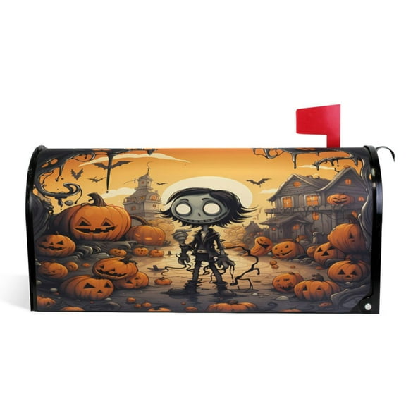 Ryvnso Mailbox Cover Pumpkins Halloween Magnetic Mailbox Wrap Standard Size 21x18 Inch