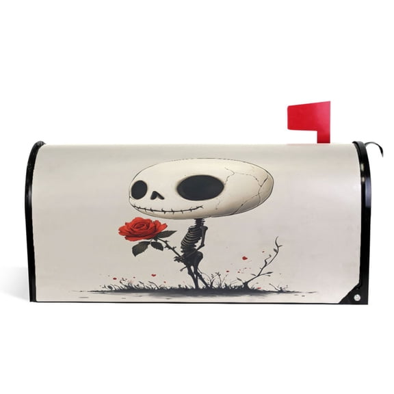 Ryvnso Mailbox Cover Retro Skull Magnetic Mailbox Wrap Standard Size 21x18 Inch