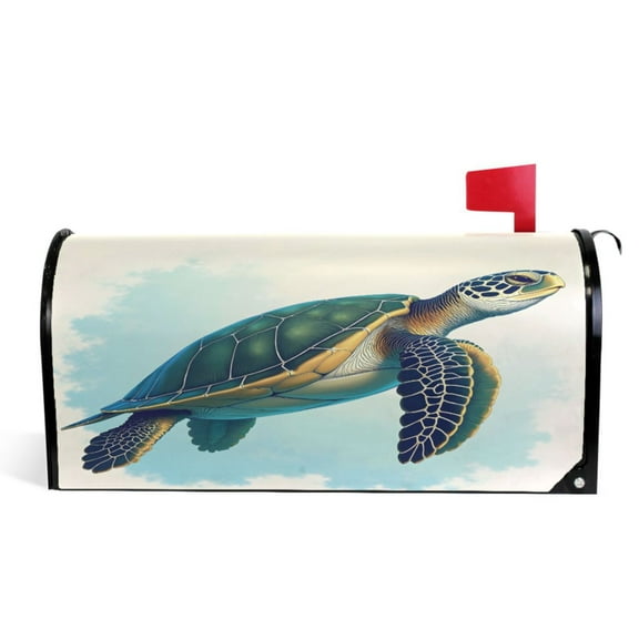 Ryvnso Mailbox Cover Retro Turtle Magnetic Mailbox Wrap Standard Size 21x18 Inch