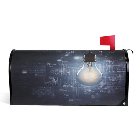 Ryvnso Mailbox Cover Science Light Bulb Magnetic Mailbox Wrap Standard Size 21x18 Inch