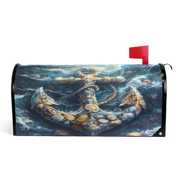 Ryvnso Mailbox Cover Shell Anchors Magnetic Mailbox Wrap Standard Size 21x18 Inch