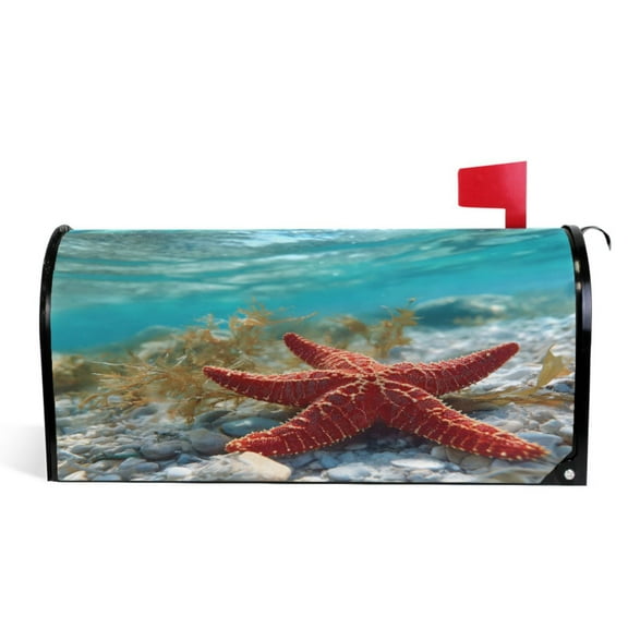 Ryvnso Mailbox Cover Starfish-2 Magnetic Mailbox Wrap Standard Size 21x18 Inch