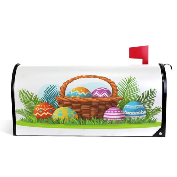 Ryvnso Mailbox Cover Summer Eggs Magnetic Mailbox Wrap Standard Size 21x18 Inch