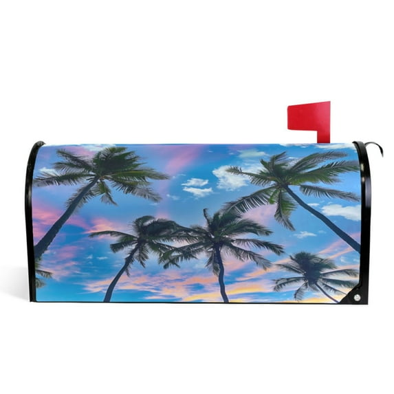 Ryvnso Mailbox Cover Summer Tropical Palm Tree Magnetic Mailbox Wrap Standard Size 21x18 Inch
