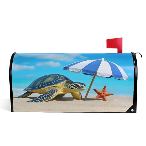 Ryvnso Mailbox Cover Summer Turtle Starfish Magnetic Mailbox Wrap Standard Size 21x18 Inch