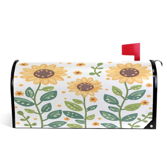 Ryvnso Mailbox Cover Sunflower Magnetic Mailbox Wrap Standard Size 21x18 Inch