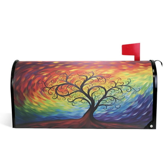 Ryvnso Mailbox Cover Tree Magnetic Mailbox Wrap Standard Size 21x18 Inch