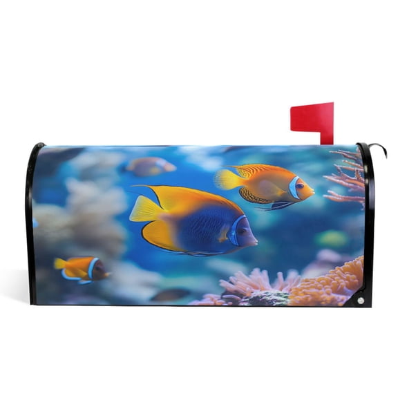 Ryvnso Mailbox Cover Tropical Fish Ocean Magnetic Mailbox Wrap Standard Size 21x18 Inch