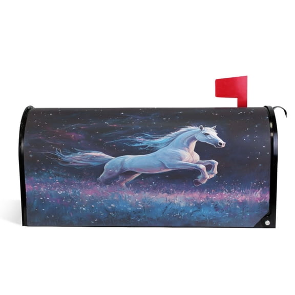 Ryvnso Mailbox Cover Unicorn Running Magnetic Mailbox Wrap Standard Size 21x18 Inch