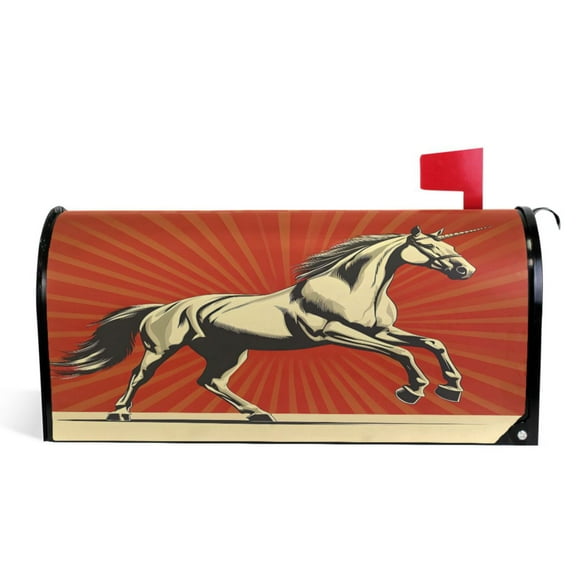 Ryvnso Mailbox Cover Unicorn-a1 Magnetic Mailbox Wrap Standard Size 21x18 Inch
