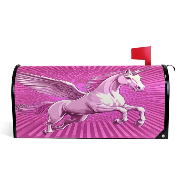 Ryvnso Mailbox Cover Unicorn2 Magnetic Mailbox Wrap Standard Size 21x18 Inch