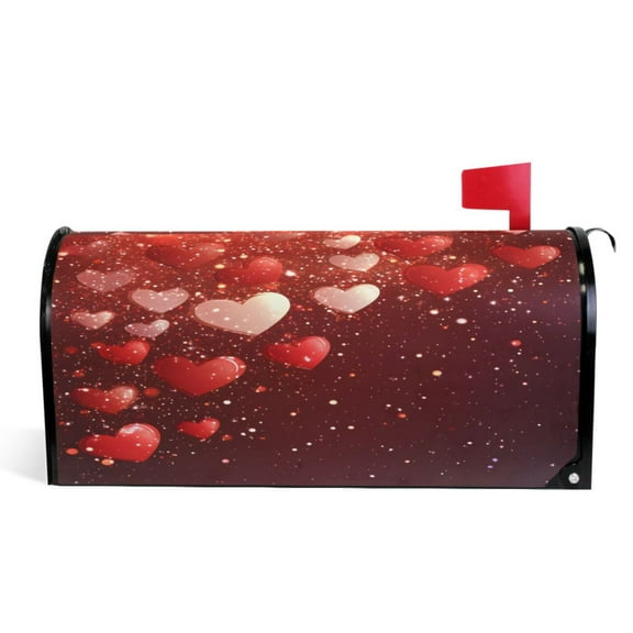 Ryvnso Mailbox Cover Valentine Red Heart Magnetic Mailbox Wrap Standard Size 21x18 Inch